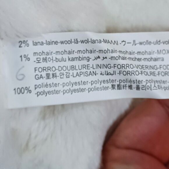 Zara Mini Collections Sweater Jacket Fleece Lined Hooded Grey White 6-9 Months - Picture 9 of 9